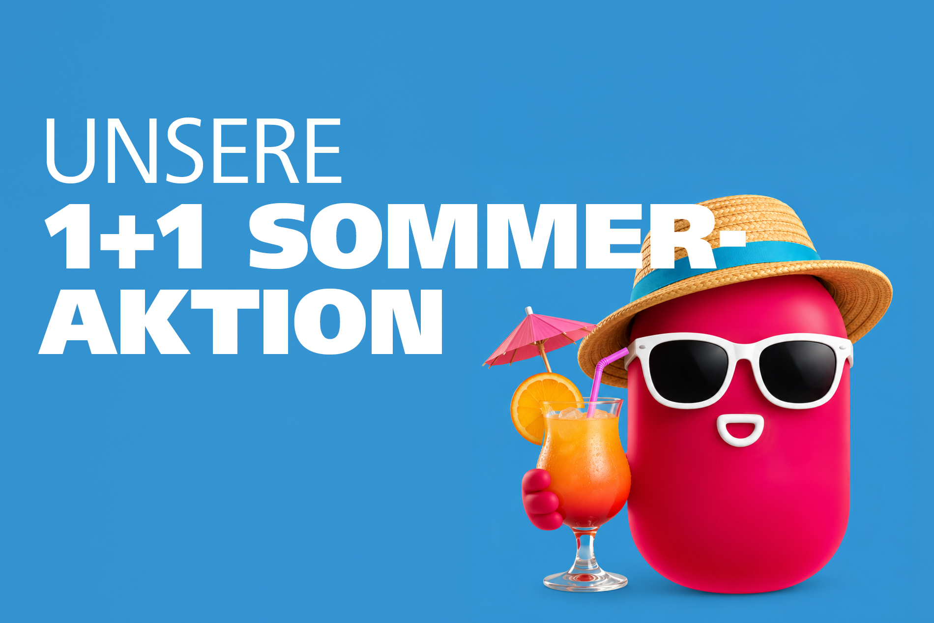 Werbeplakat von 1+1 Sommeraktion der ÖBB Werbung