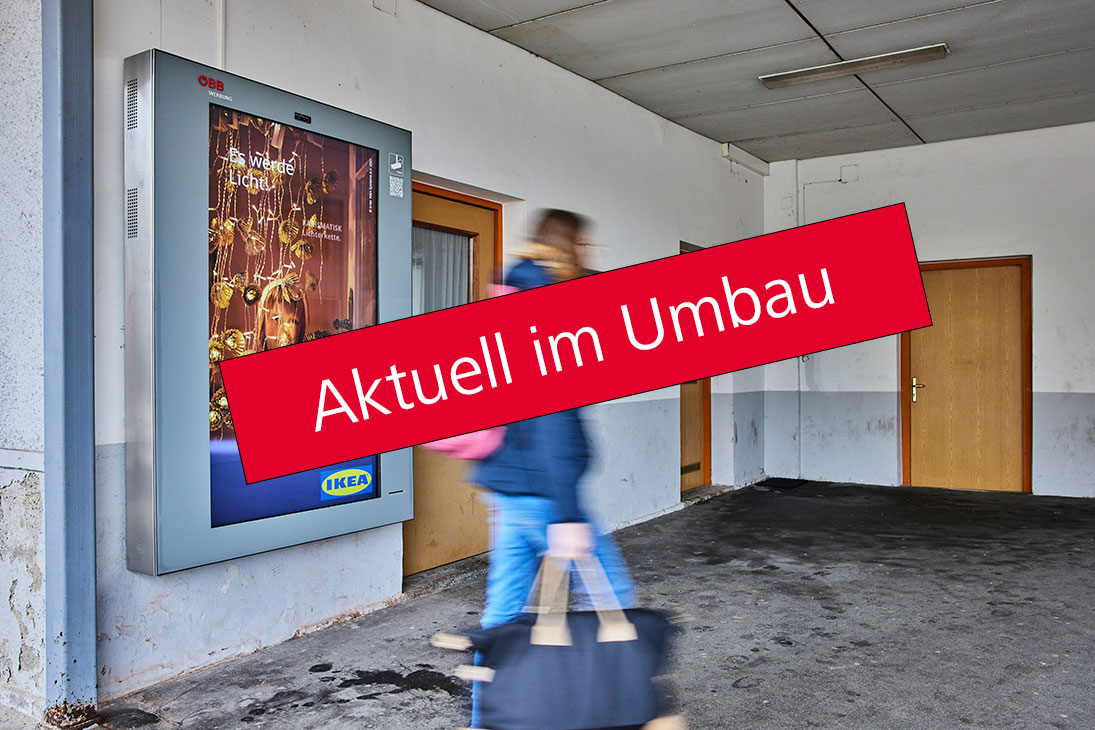 Railscreen bei der Station Ried im Innkreis